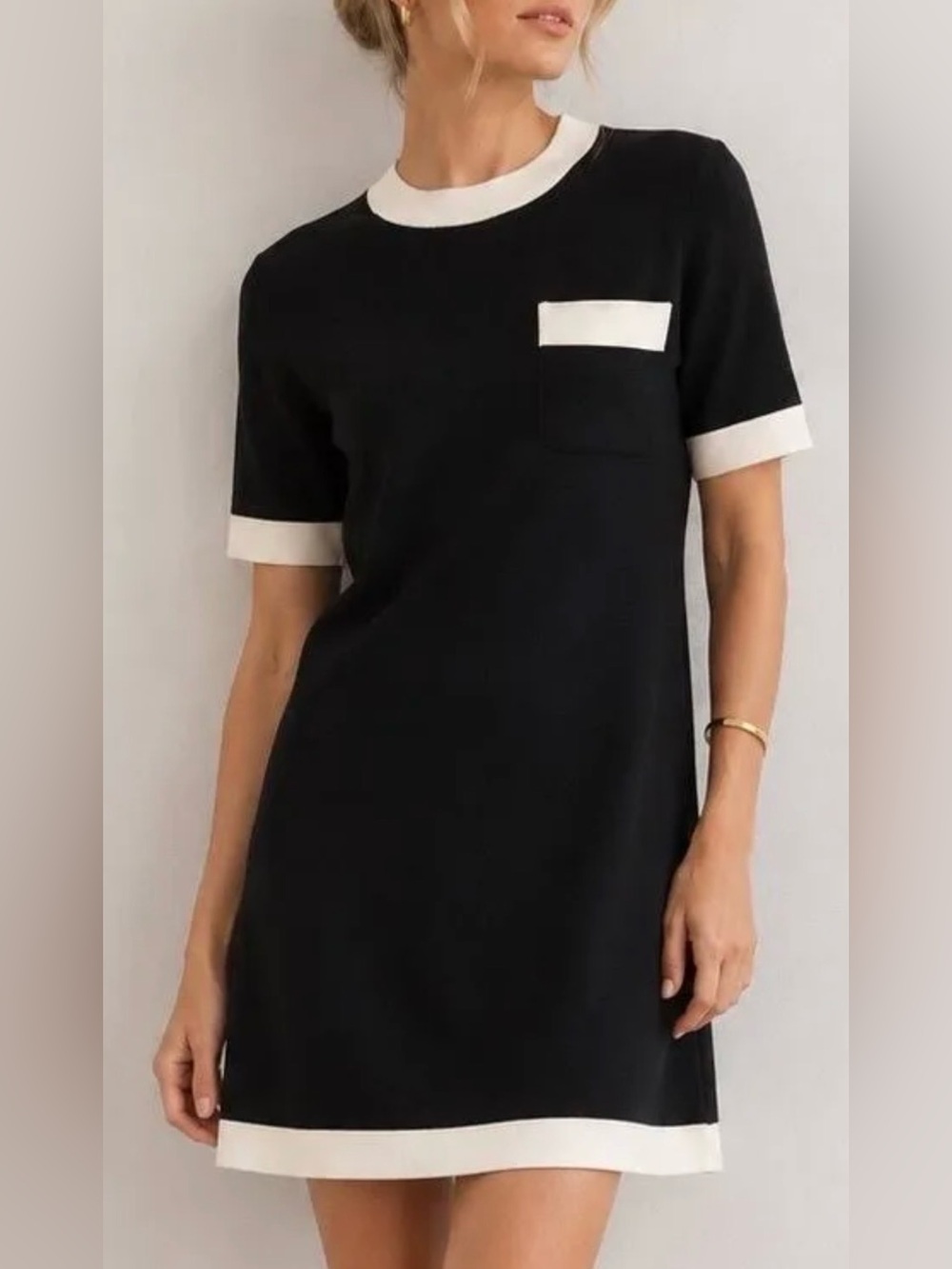 Tuckernuck Merritt Knit Dress Black & White Size Medium - Excellent Condition
